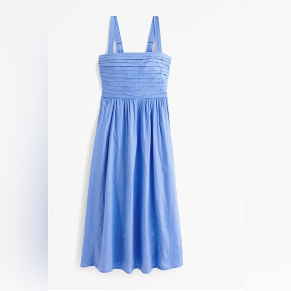 A&F Emerson linen blend wide strap midi dress - Picture 1 of 1